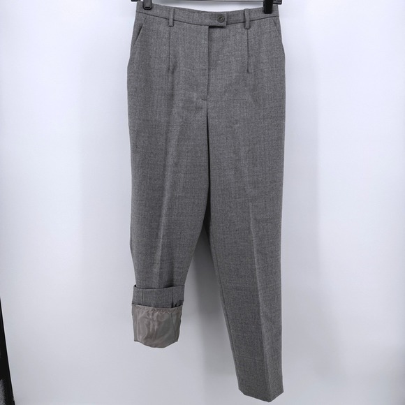 Pendleton Wool Blend Pleated Front Pants Women Size 6 Petite Fully Lined Gray - Picture 3 of 8